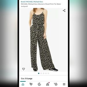 Michael Kors Black Floral Print Jumpsuit